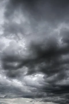 Dramatic cloudy sky. Clouds flying over horizon, cloudscape. Stock Photos