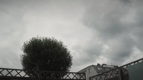Dramatic Cloudy Sky with Dark Clouds Before Rain Stock Footage 339875438