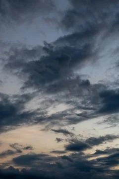Dramatic Cloudy Sky at Dusk Stock Photos