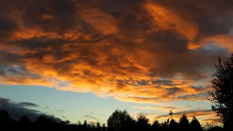 Dramatic cloudy sky in the evening Stock Footage 89904829