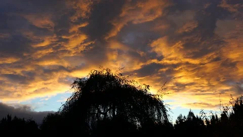 A dramatic cloudy sky in the evening. September time. Stock Footage 89904819