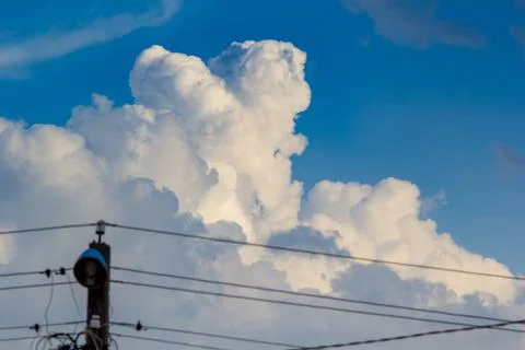 Dramatic cloudy sky. Fluffy clouds. Stock Photos