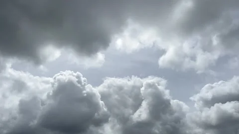 Dramatic cloudy sky with heavenly open light shining trough heavy gloomy clou Vídeos de archivo 309075107