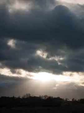 Dramatic cloudy sky stormy weather elements above heavens Foto stock