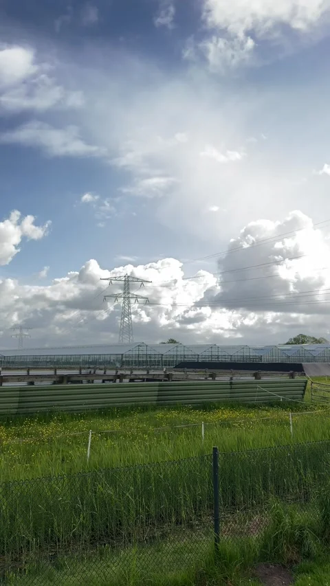 Dramatic Cloudy Sky with Sunlight Over the Netherlands Atmospheric Cloudscape Vídeos de archivo 343001240