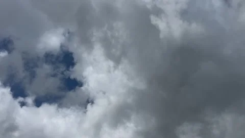 Dramatic Cloudy Sky with Sunlight Over the Netherlands Atmospheric Cloudscape Stock-Footage 343001286