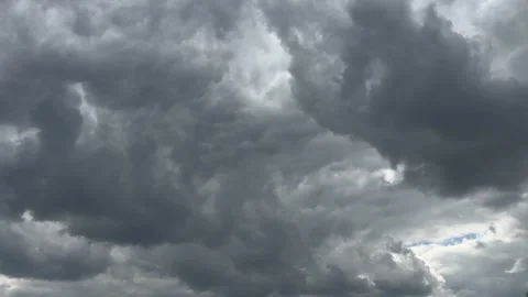 Dramatic Cloudy Sky with Sunlight Over the Netherlands Atmospheric Cloudscape Video stock 343001371