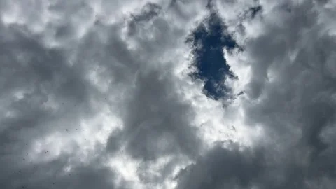 Dramatic Cloudy Sky with Sunlight Over the Netherlands Atmospheric Cloudscape Stock Footage 343001414