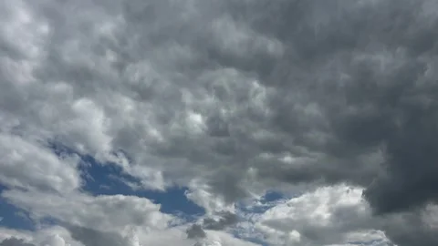 Dramatic Cloudy Sky with Sunlight Over the Netherlands Atmospheric Cloudscape Vídeos de archivo 343001504