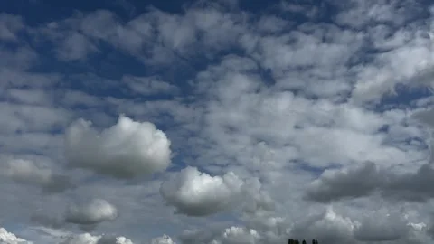Dramatic Cloudy Sky with Sunlight Over the Netherlands Atmospheric Cloudscape Stock-Footage 343001564