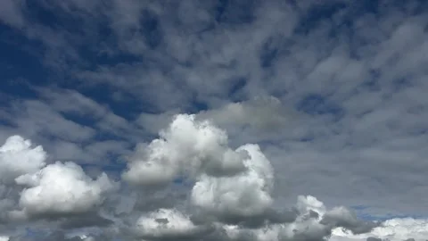 Dramatic Cloudy Sky with Sunlight Over the Netherlands Atmospheric Cloudscape Stock-Footage 343001687