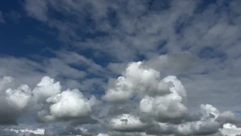 Dramatic Cloudy Sky with Sunlight Over the Netherlands Atmospheric Cloudscape Stock-Footage 343001734