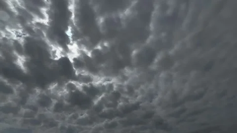 Dramatic Cloudy Sky with Sunlight Over the Netherlands Atmospheric Cloudscape Stock-Footage 343002379