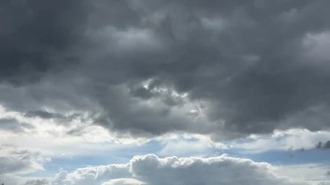 Dramatic Cloudy Sky with Sunlight Over the Netherlands Atmospheric Cloudscape 스톡 동영상 343002751