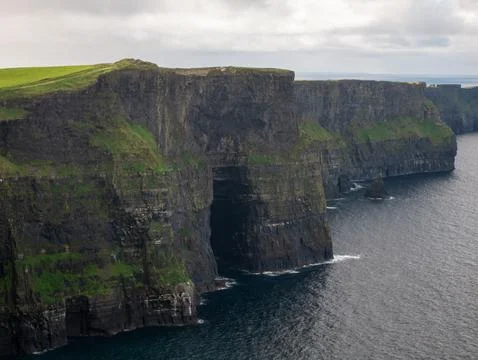 Dramatic Coastal Cliffs Above the Atlantic Sea Stock Photos