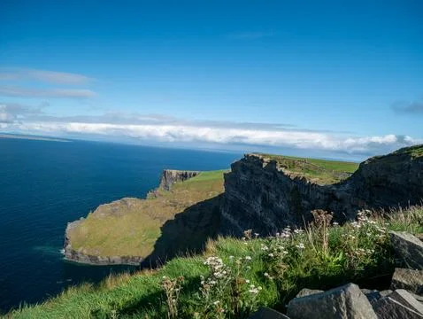Dramatic Coastal Cliffs Above the Blue Sea Photos