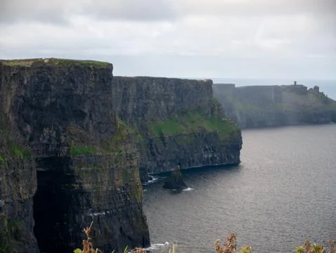 Dramatic Coastal Cliffs Above the Ocean Stock Photos