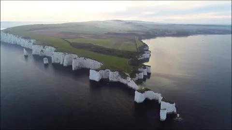 Dramatic Coastal Cliffs with Aerial View. Video stock 306062253