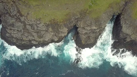  dramatic coastal cliffs with crashing waves. Stock Footage 116029057