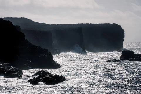 Dramatic Coastal Cliffs of the Galapagos Islands Stock Photos