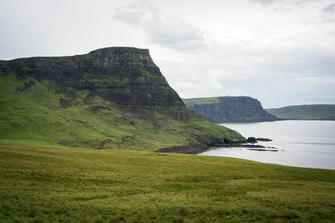 Dramatic coastal cliffs on Isle of Skye, Scotland Stock Photos
