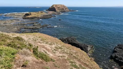Dramatic Coastal Cliffs at The Nobbies, Phillip Island - Rugged Australian .. Stock Footage 312065837