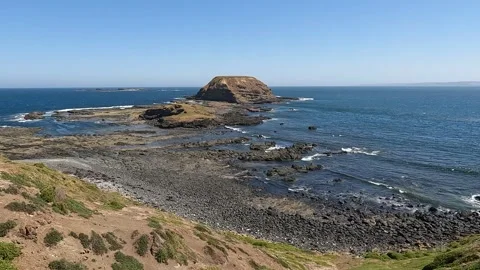 Dramatic Coastal Cliffs at The Nobbies, Phillip Island - Rugged Australian .. Stock Footage 312065873