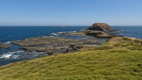 Dramatic Coastal Cliffs at The Nobbies, Phillip Island - Rugged Australian .. Stock Footage 312065878