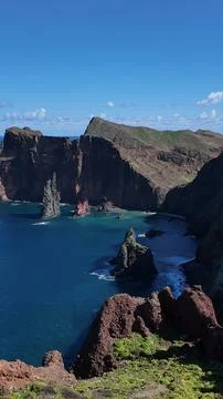 Dramatic Coastal Cliffs of Ponta de São Lourenço, Madeira Stock Photos