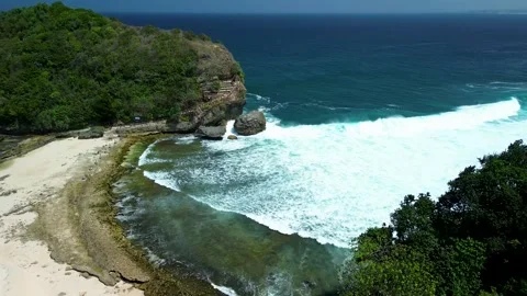 Dramatic Coastal Scenery at Batu Bengkung Beach Malang August 6 2026 Video stock 342803563