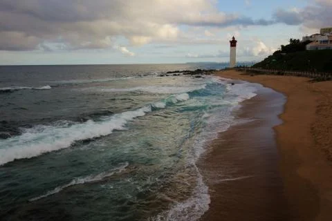 Dramatic coastline with Lighthouse Stock Photos