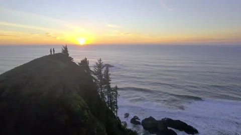 Dramatic Coastline at Sunset Stock Footage 190743934
