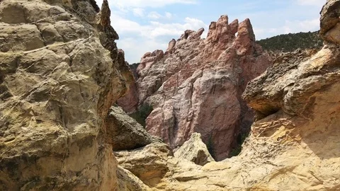 Dramatic Colorado Rock Formation 1 Stock Footage 93971197