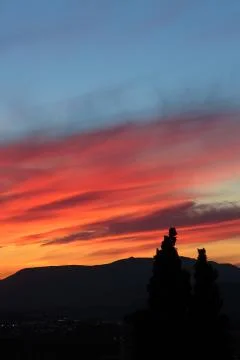 Dramatic colorful sunset Stock Photos