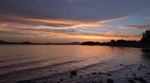 Dramatic Columbia River Sunset Stock Footage 52789980