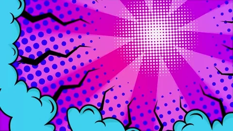 Dramatic comic style background with explosive elements seamless 4k video Stock Footage 293040607