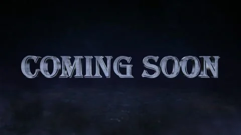 Dramatic 'coming soon' text overlay on dark smoky background with blue glow 스톡 동영상 335278859