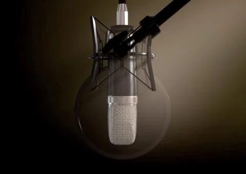 Dramatic Condenser Microphone Stock Illustration