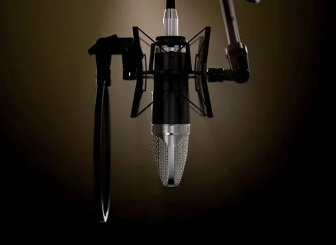 Dramatic Condenser Microphone Stock Illustration