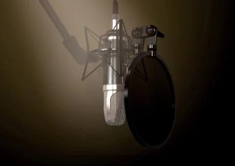 Dramatic Condenser Microphone Illustrazione stock