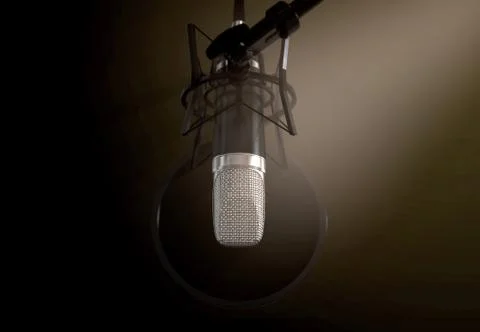Dramatic Condenser Microphone Stock Illustration