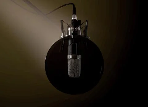 Dramatic Condenser Microphone Stock Illustration