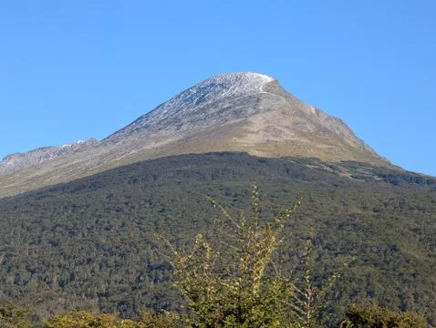 Dramatic Conical Mountain Peak in Tierra del Fuego Argentina Stock Photos