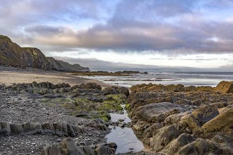 Dramatic Cornwall seascape at Sandymouth Fotos Stock