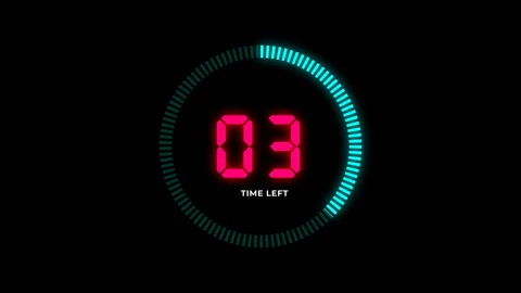 Dramatic Countdown Display Features The Number Five to zero Stock Footage 311563020