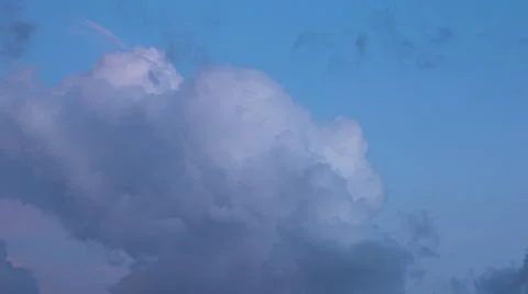 Dramatic Cumulus Clouds in Blue Sky 스톡 사진