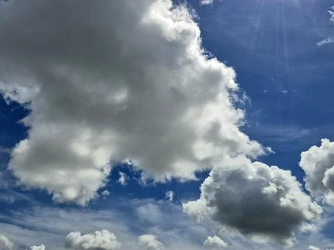 Dramatic Cumulus Clouds in a Blue Sky Stock Photos