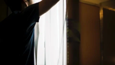 Dramatic Curtain Opening (4K) Stock Footage 220604761