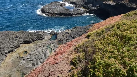 Dramatic CWaves Crash Along The Nobbies Coastline  Scenic Phillip Island He.. Stock Footage 312065896