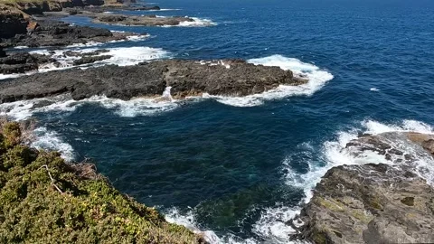 Dramatic CWaves Crash Along The Nobbies Coastline  Scenic Phillip Island He.. Stock Footage 312065912